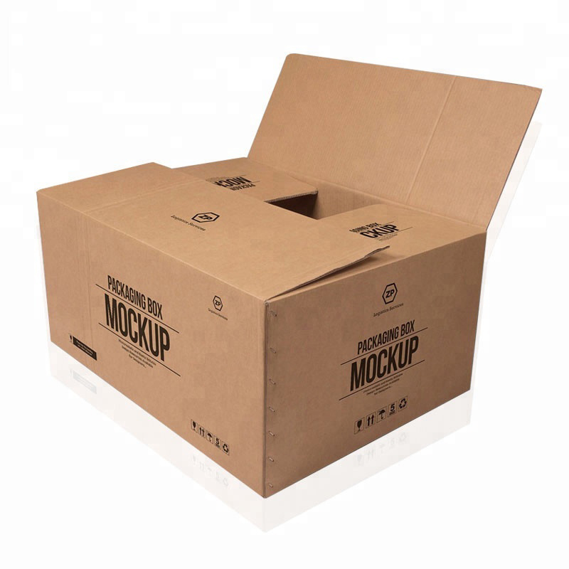 Горещи продажби по поръчка големи 5 слоя лого марка отпечатана крафт хартия доставка доставка голяма картонена кутия